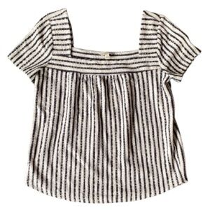 Lucky Brand blue Striped Women's short sleeve Bohemian Top size medium